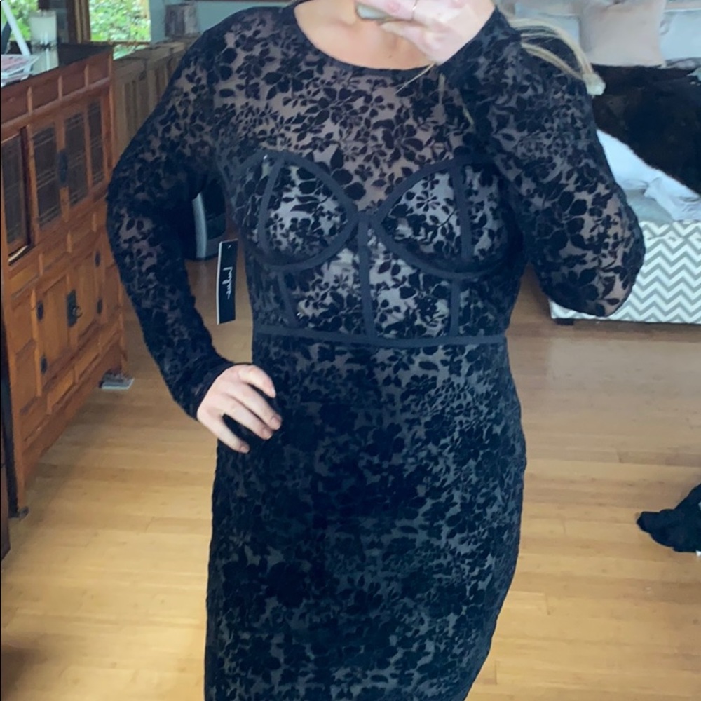 Lulus Velvet lace dress